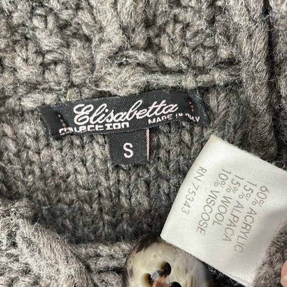 Elisabetta Collection Sweater Cardigan Coatigan Hood Button Knit Gray Size Small - Picture 12 of 16